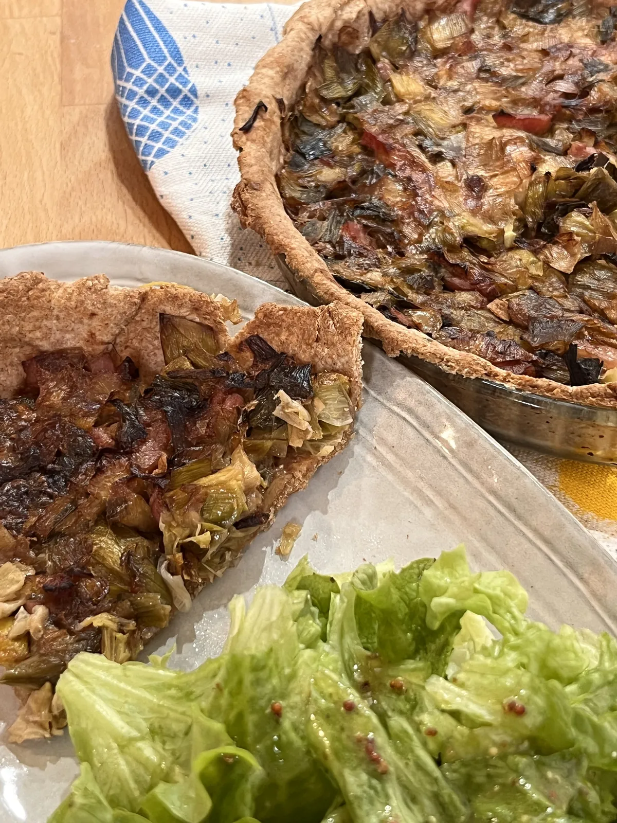 Tarte fine de poireaux au gorgonzola, recette minceur de Laurence