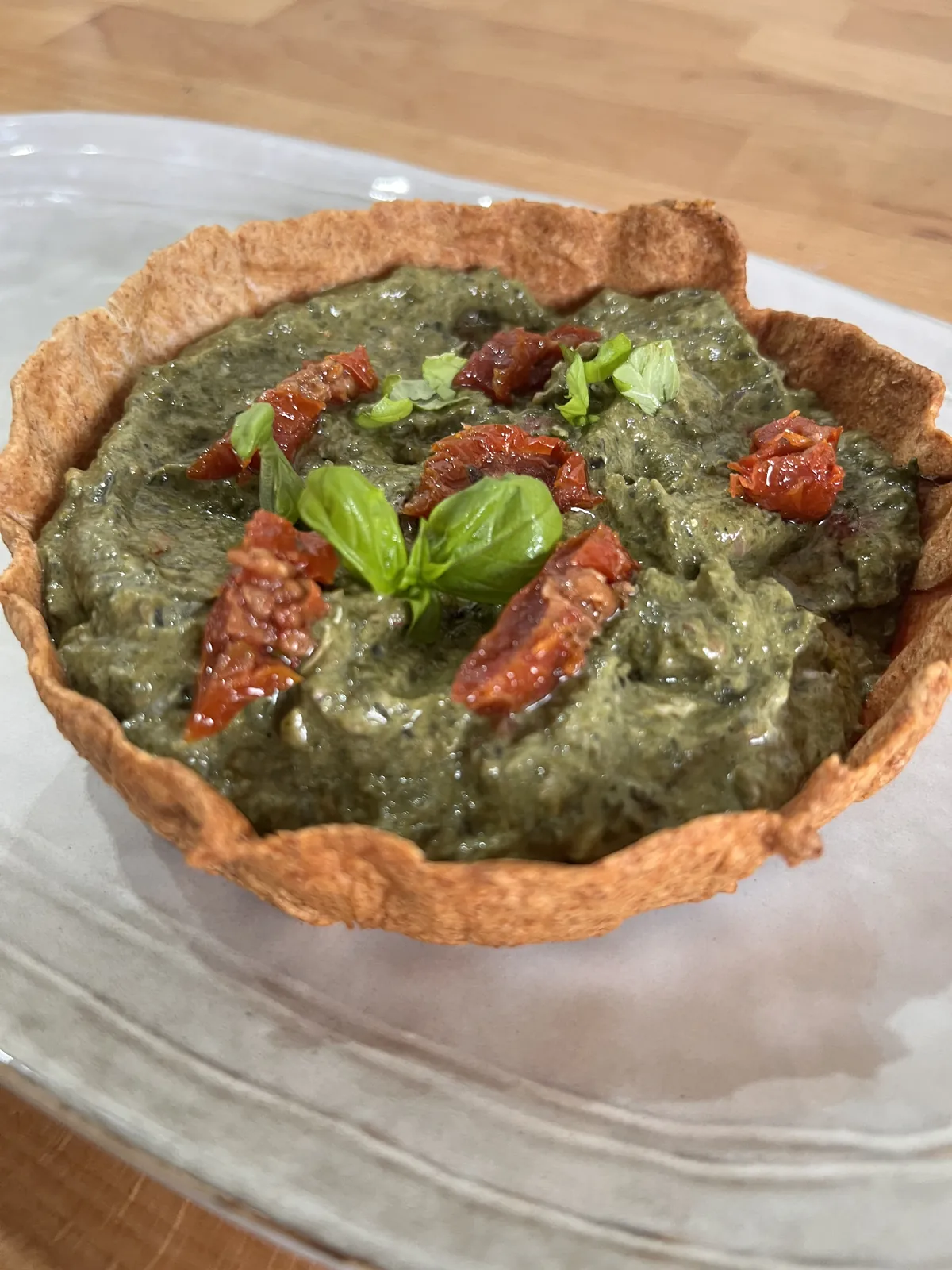 Tartelette verte aux sardines, recette minceur de Laurence
